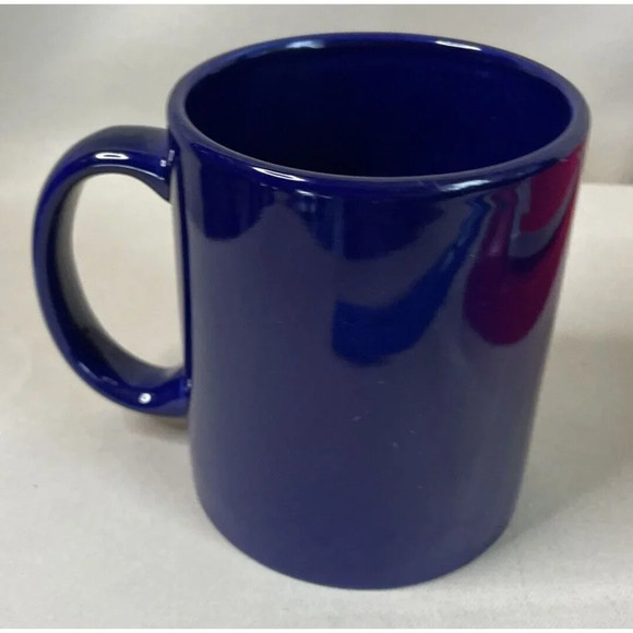 Cook Airtomic Coffee Tea Blue Mug Advertisement Wings 3 Circles 3.5 Inch - Picture 3 of 7